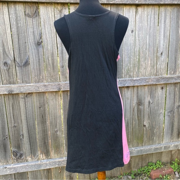 Vintage 90’s PASHA Racerback Neon Pink & Black Cover-Up Beach Sundress - Picture 3 of 6